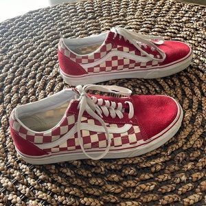 Red Checkered Vans unisex